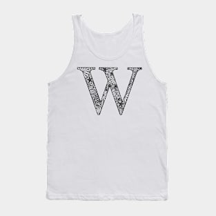 Floral Letter Capital W Tank Top